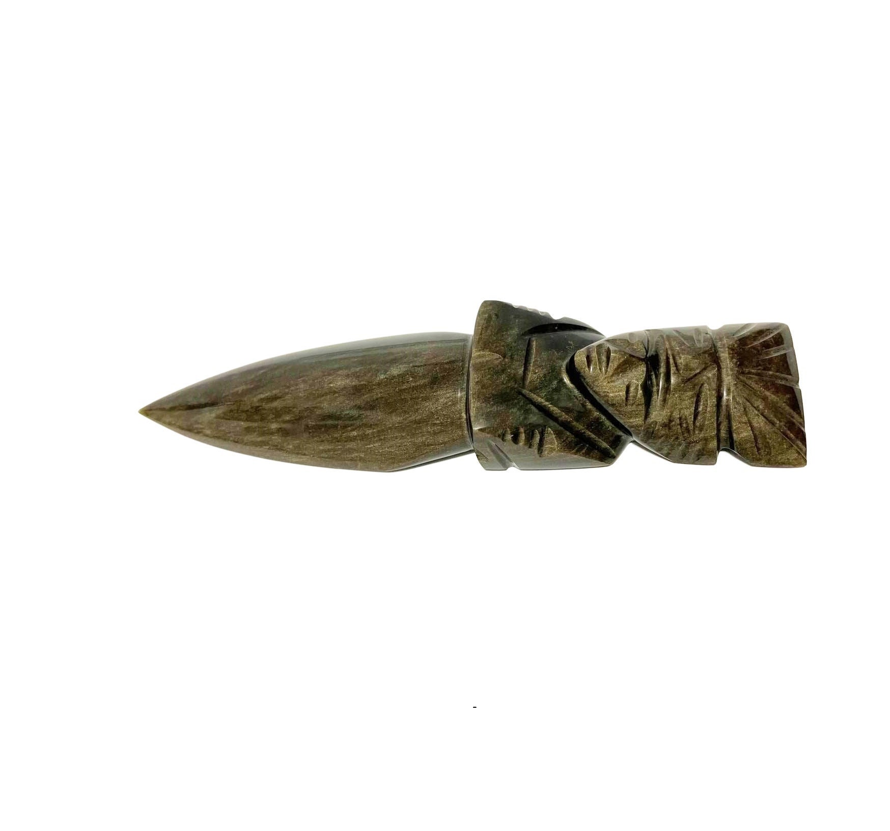 Large Pumpkin Obsidian Bowie Knife Black Powder American Made