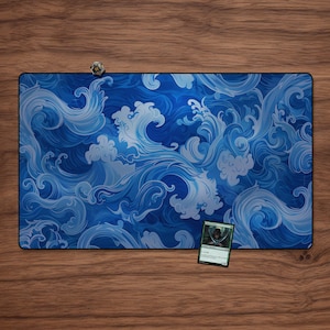 Magic Playmat - Blue Waves 23.6" x 13.8" MTG, TCGs, Magic The Gathering Playmat