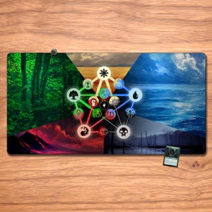 XL MTG Playmat - Colors and Guilds 36&quot; x 18&quot; Oversize Magic The Gathering Playmat