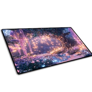 MTG Playmat — Magical Forest 23.6&quot; x 13.8&quot; Lorcana, Magic The Gathering Card Mat, Stitched Edges