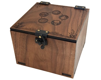 Large 4-6 Deck, Wood MTG Deck Box - Magic The Gathering Gift (No AI)
