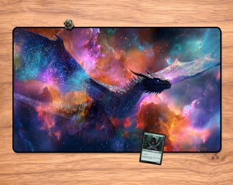 天界のドラゴン MTG プレイマット: ステッチエッジ、滑り止め加工