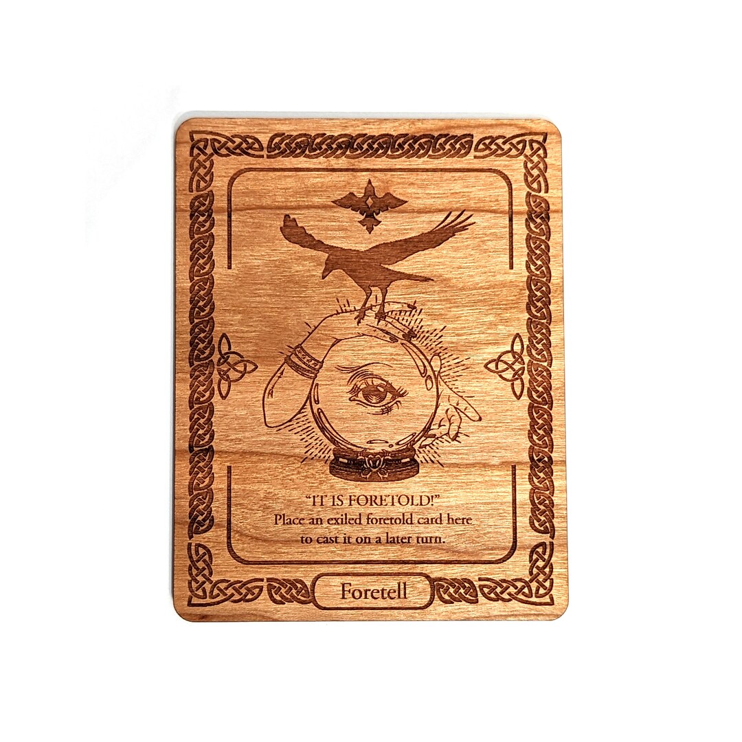 1x Foretell Wood Token Real Cherry Wood Magic the Gathering Etsy