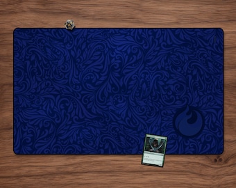 Blue Island Card Playmat (No AI): TCG Tabletop Accessory, Mana Magic Design