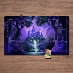 Lorcana Playmat - Castle with Zones  23.6&quot; x 13.8&quot; Fine Quality with Stitched Edges