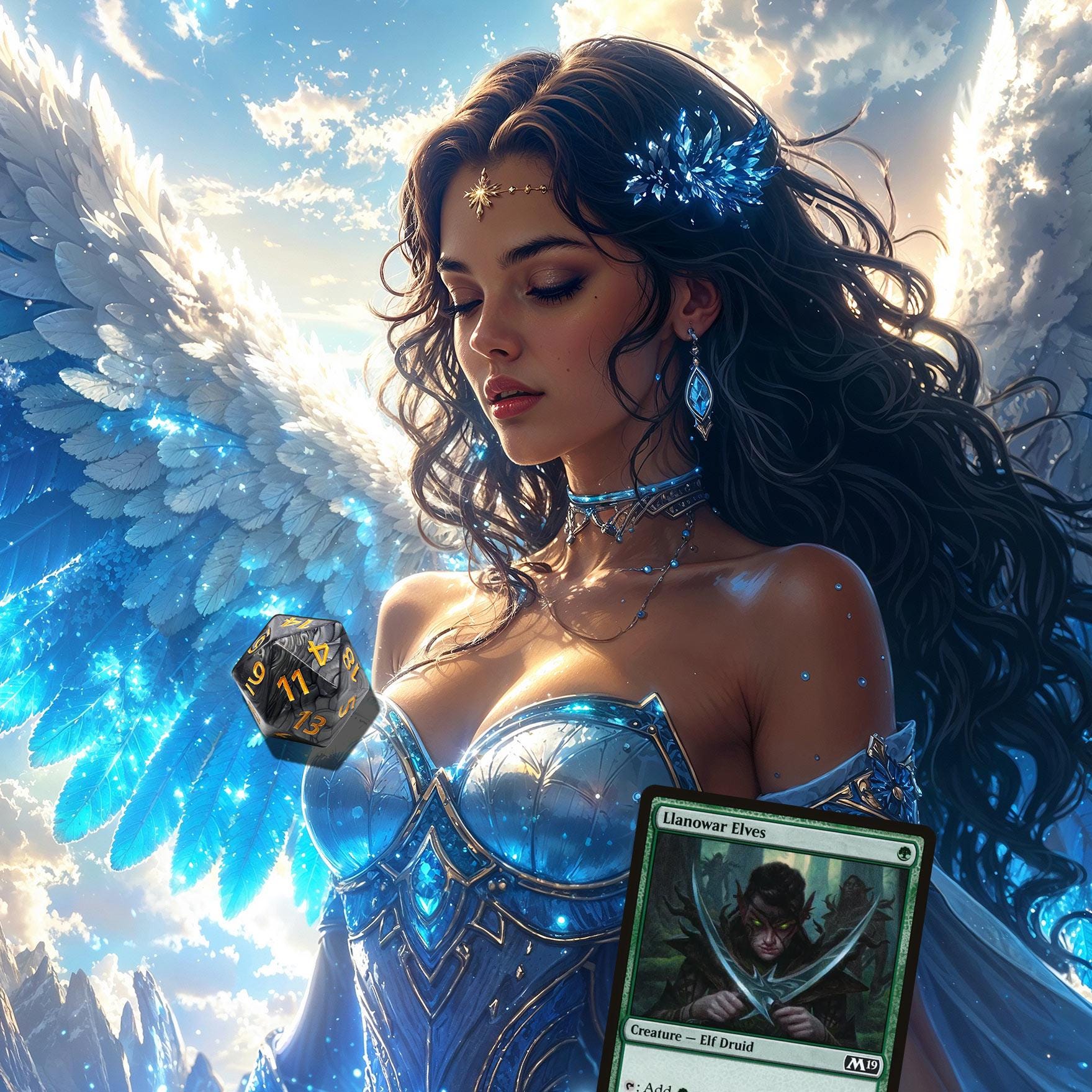 MTG プレイマット: 天使テーマ 23.6インチ x 13.8インチ マジック：ザ