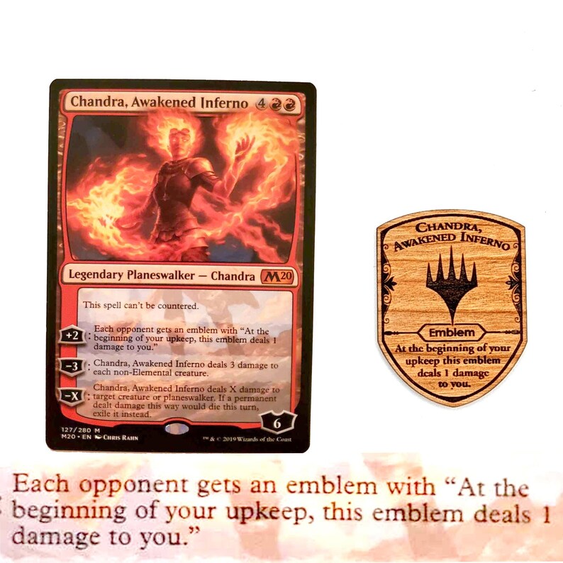 5x Planeswalker Emblem Tokens MTG Magic the Gathering Wood - Etsy
