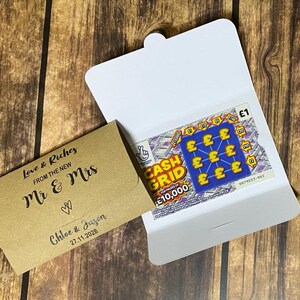 10X Personalized Folded Scratch card Holder Lottery Ticket Holders Bonne Chance Carte Lucky in Love Card Wedding Favors Party Birthday BCN1a