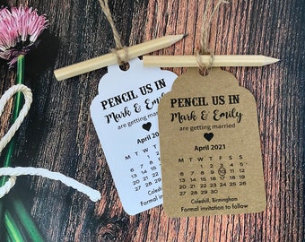handmade 10 x Crayon à nous sauver la date invite avec enveloppes-personnalisé