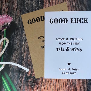 10X Titulaire de carte à gratter personnalisé Détenteurs de billets de loterie Bonne chance Carte Lucky in Love Carte Cadeaux mariage Fête Anniversaire BCT1a