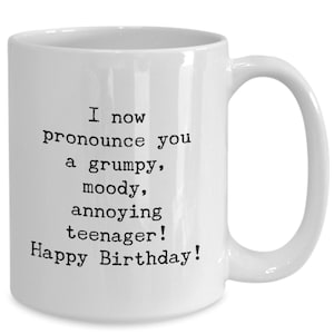 Grumpy Teenager Mug, Teenager Cup, Present For Daughter, Gift for son Gift for Sister, Present for brother, For Friend, grumpy teenager