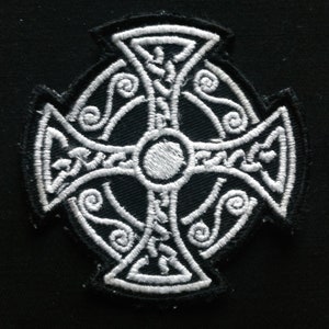Celtic solar cross cloth sew-on patch