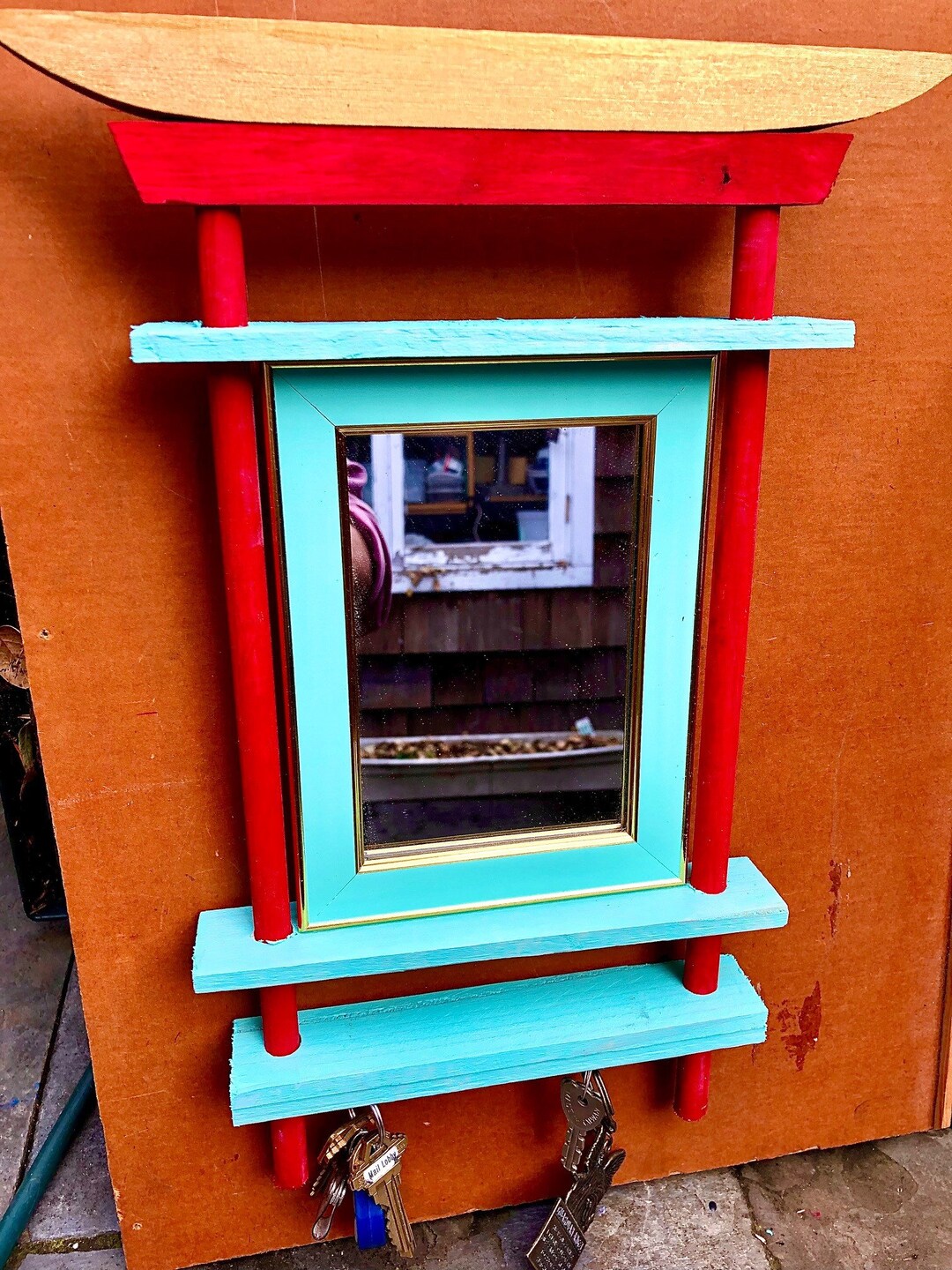 Japanese Temple Mirror Key Holder Etsy