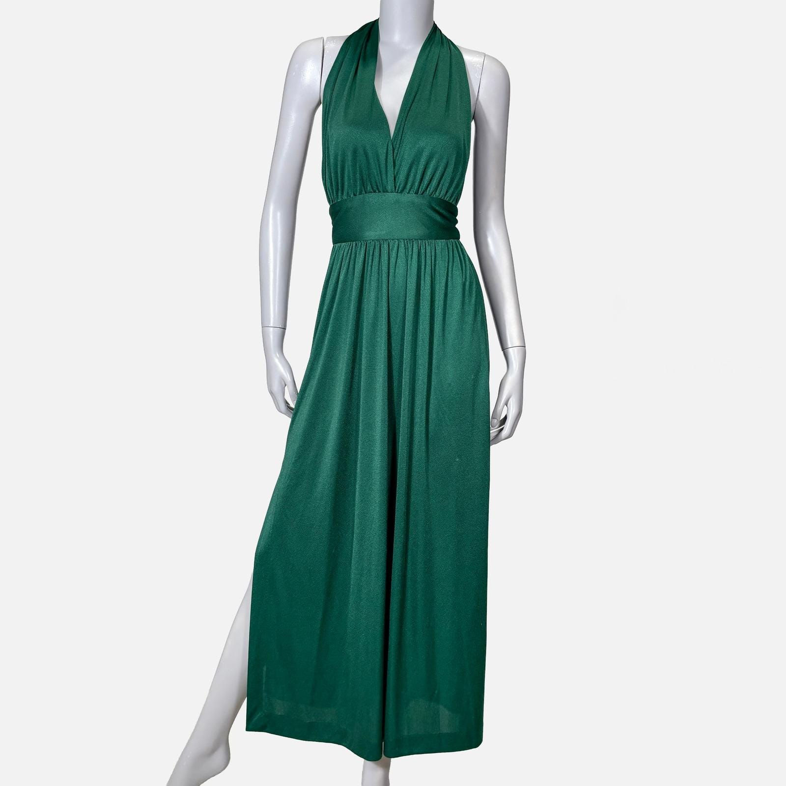 Emerald Green Dress Halter - Etsy