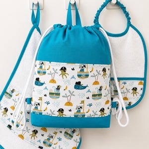 Personalized kindergarten bag with name | Cotton backpack for children | Personalized kindergarten bag | Nursery bag for kids image 9