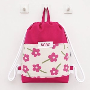 Personalized kindergarten bag with name | Cotton backpack for children | Personalized kindergarten bag | Nursery bag for kids image 3