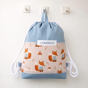 Personalized kindergarten bag with name | Cotton backpack for children | Personalized kindergarten bag | Nursery bag for kids image 8
