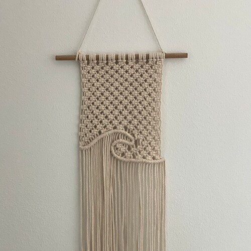 Macrame Wave Pattern Cotton Wall Hanging Etsy