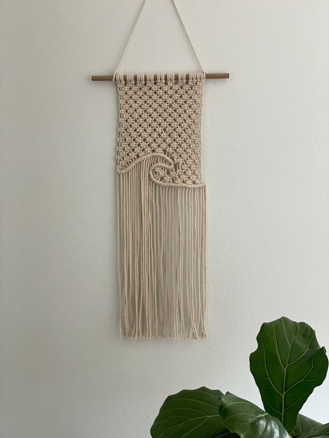 Macrame Wave Pattern Cotton Wall Hanging - Etsy