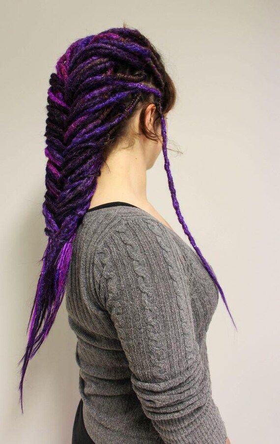 Xfull Set of 40 Dark Purple Dreads, Burgundy, Blended Shades  display picture 1
