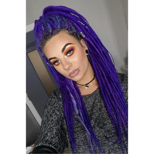 Full set of 40 bright purple dreads, twisted 40cm, handmade, blend of colors, handmade, festival dreads
