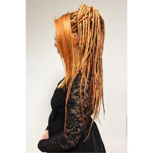 Full set of 40 twisted dreads, red orange, ginger, natural shade, 40cm, handmade for a full natural look, summer, festival style
