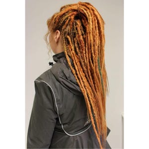 Full set of 40 crochet dreads, red orange, ginger, natural shade, 40cm, handmade for a full natural look, summer, festival style