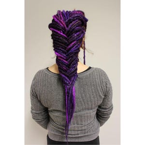 Full set of 40 dark purple dreads, burgundy, blended shades, crochet, 40cm, handmade, synthetic dreadlocks