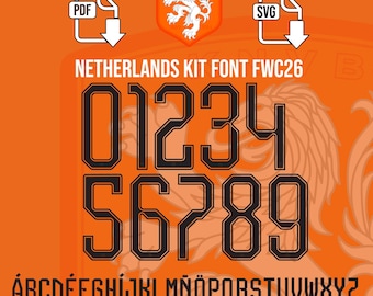 Netherlands FWC 2026 Kit Font SVG and PDF