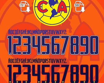 Club America 2018-2019 Jersey Font SVG PDF | Ultimate Football Typography Pack