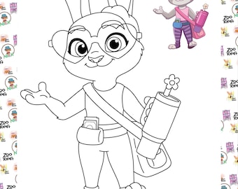 Zootopia 2 Målarbilder – 12 utskrivbara A4 PNG-filer | Roliga kreativa aktiviteter för barn
