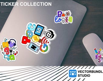 School Subject Stickers – 14 Editable Designs, Printable PDF