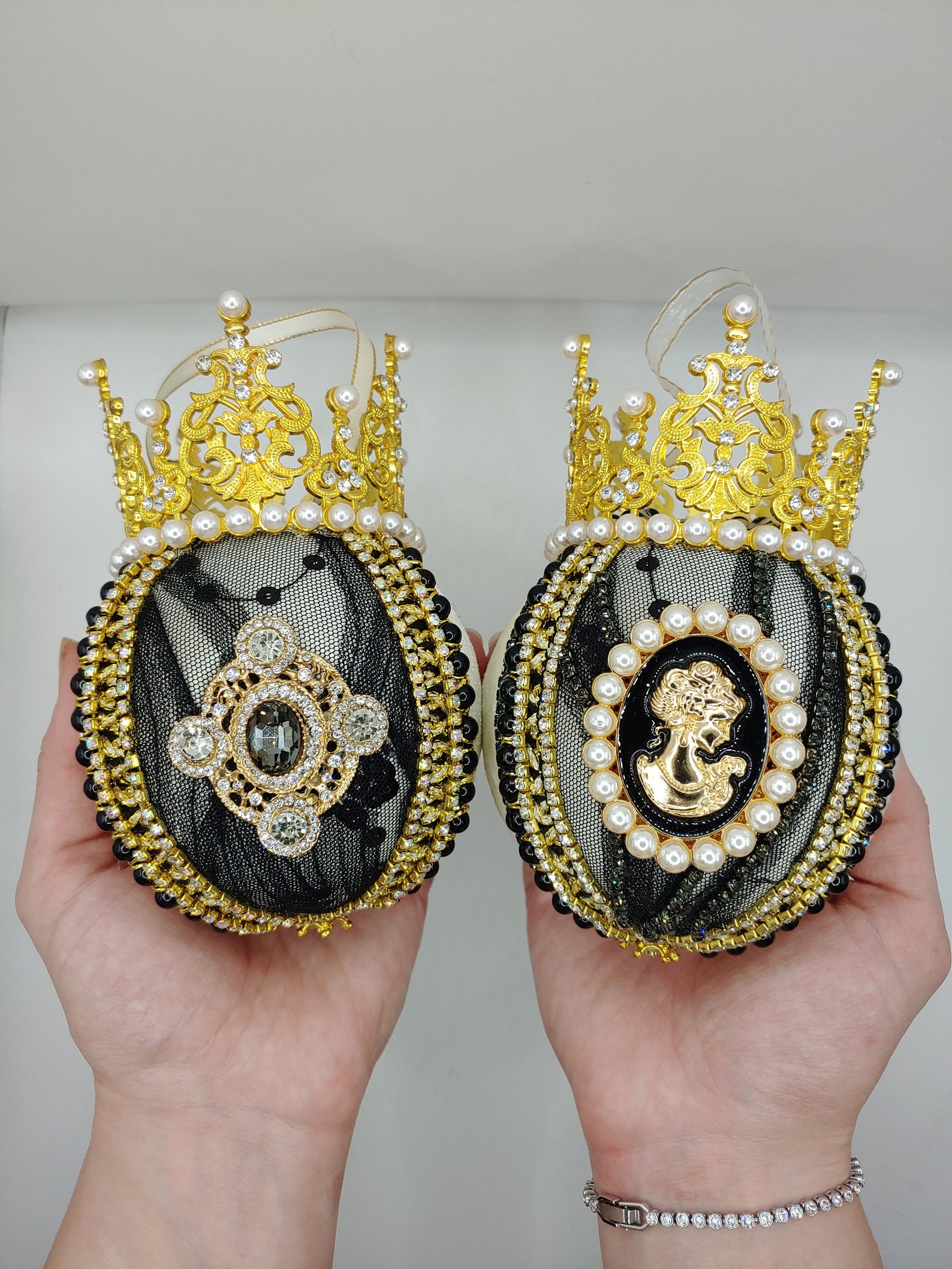 Christmas Baubles Victorian Ornaments Luxury Decoration Crown Christmas