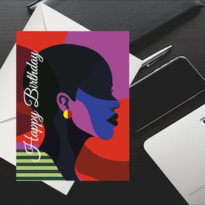 Black Birthday Card (For Her), Black Woman Greeting Card, African-American Birthday Card, Cards for Her