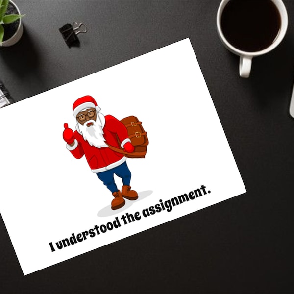Christmas Card - Black Santa