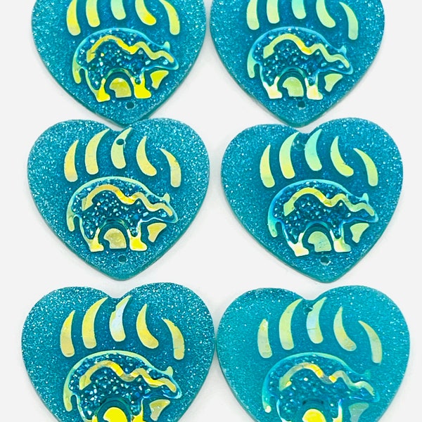 Resin Heart Cabachons