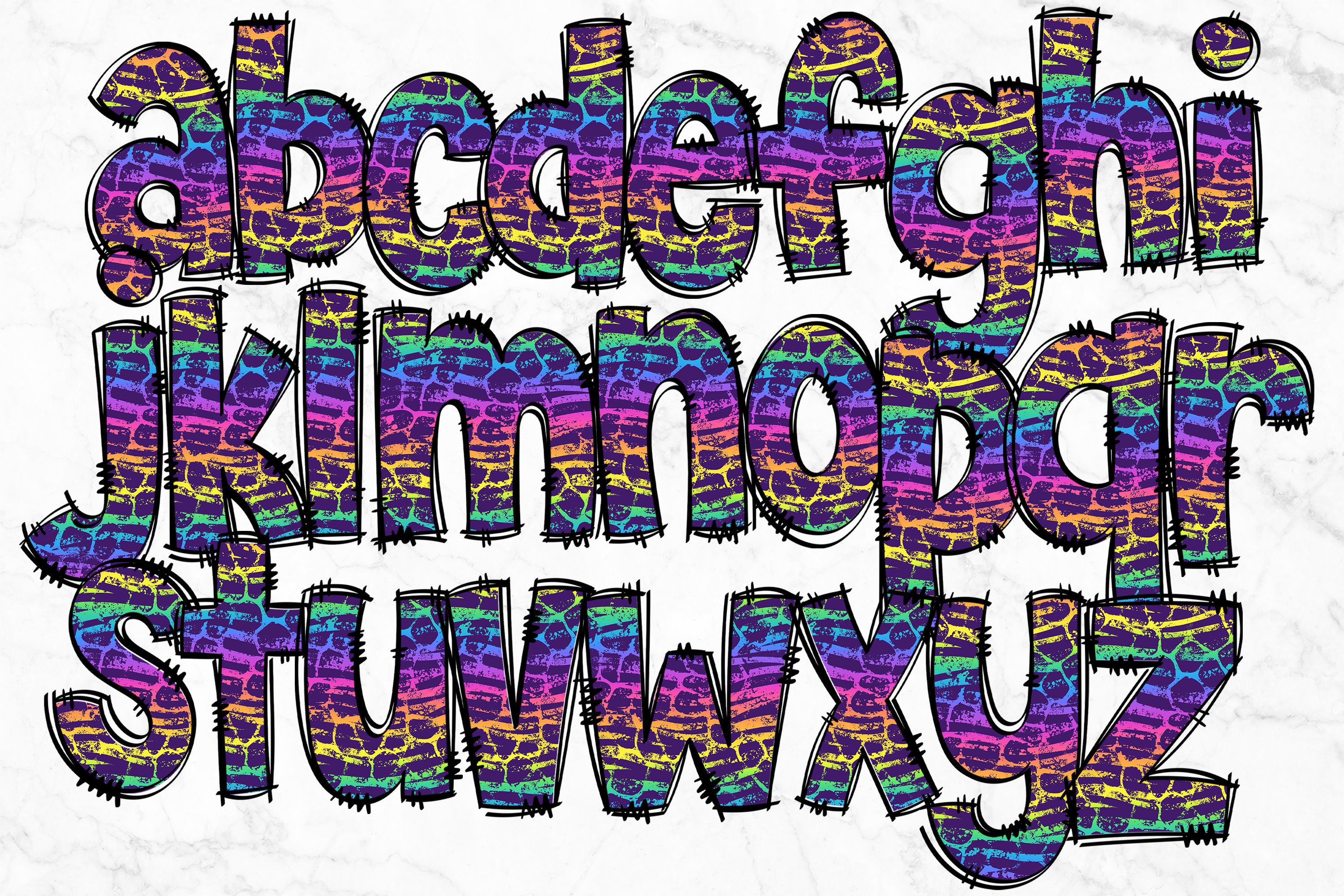 Doodle Alphabet PNG Alphabet Letters PNG Bundle Hand Drawn - Etsy