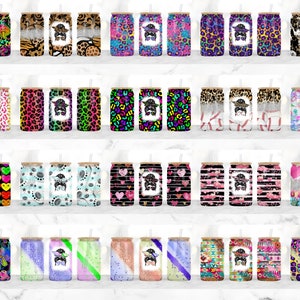 May include: A set of 30 colorful, patterned stainless steel tumblers with a straw. Each tumbler features a different design, including leopard print, hearts, stars, and abstract patterns. The tumblers are perfect for everyday use or for special occasions.