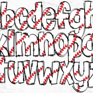 Baseball Doodle Alphabet PNG, Alphabet Letters PNG Bundle, Hand Drawn ...