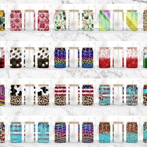 Puede incluir: Una colecci&oacute;n de 20 dise&ntilde;os diferentes para vasos de 591 ml. Los dise&ntilde;os incluyen varios patrones, como estampados de animales, rayas y dise&ntilde;os abstractos. Los vasos son transparentes con una pajita y una tapa.