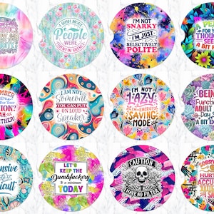 Lot de sublimation de caboteur de voiture sarcastique, porte-gobelet de voiture drôle, design rond de sublimation Freshie de voiture adulte, porte-gobelet sarcasme png