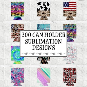 Dosenkühler-Sublimationspaket, Dosenhalter-Designs, Dosenhülle, Stubby-Halter, Dosenkühler-Vorlage, Dosenkühler, Sublimation PNG