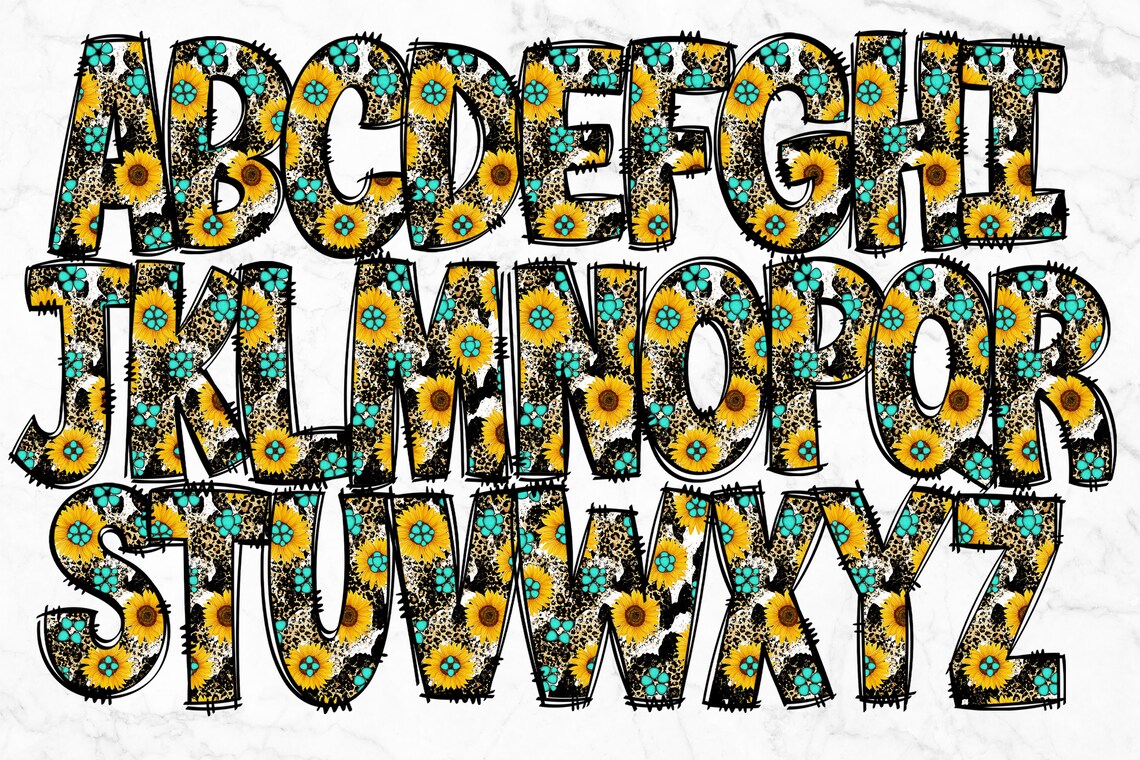 Doodle Alphabet PNG Alphabet Letters PNG Bundle Hand Drawn - Etsy