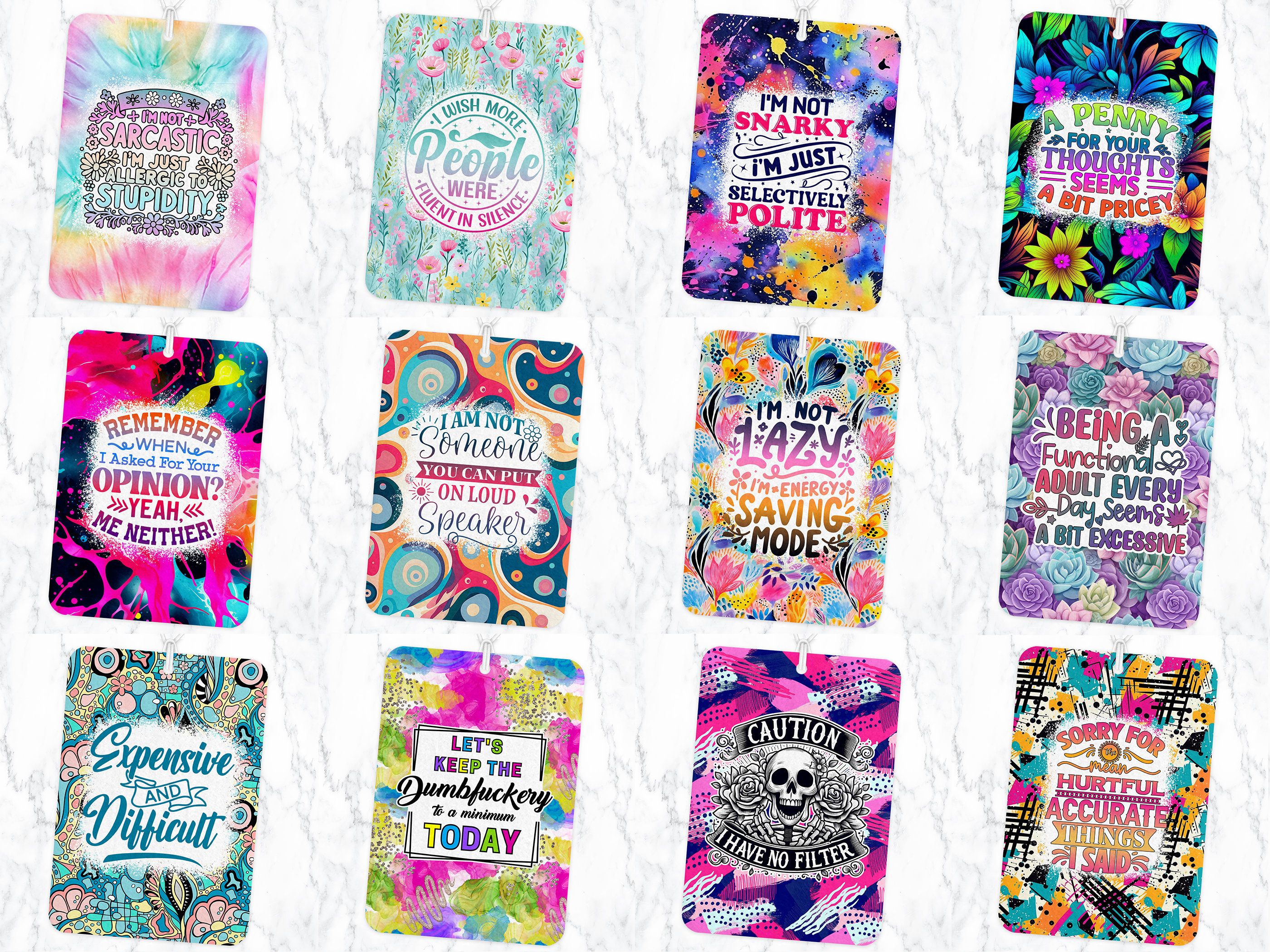 Sarcastic Air Freshener Sublimation Design Bundle, Funny Air Freshener Bundle Cheeky Rectangle Sublimation Sarcasm Air Freshener Smell Fresh