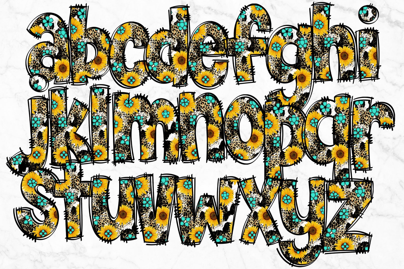 Doodle Alphabet PNG Alphabet Letters PNG Bundle Hand Drawn - Etsy