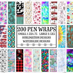Pen Wrap Bundle, Pen Wrap Sublimation Designs, Pen Waterslide Designs, Ink Joy Design, Epoxy Pen Wraps, Pen Wrap Png