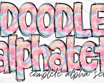 Doodle Alphabet PNG, Alphabet Letters PNG Bundle, Hand Drawn Doodles, Sublimation Alpha Set Designs PNG , Sublimation Alphabet