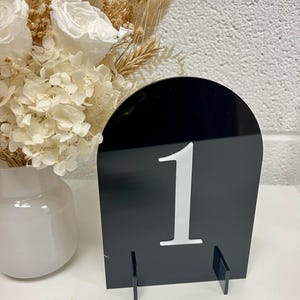 FINAL SALE! Black Arch 3D Table Number 1-20 Bundle(with stands) - Acrylic Blank Table Sign