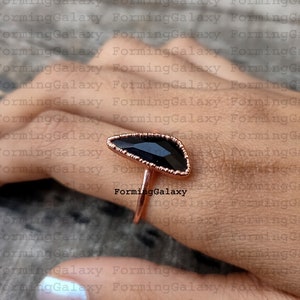 Black Onyx Electroformed Ring, Statement Ring, Gemstone Ring, Boho Ring, Copper Ring, Antique Ring, Copper Jewelry, electroplated ring, Gift