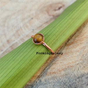 Tiger Eye Ring, Electroformed Ring, Gemstone Ring, Girl Fashion Ring, Ring For Women, Healing Ring, Gift For Her, Vintage Jewelry